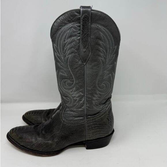 Corral Men\'s Western Genuine Ostrich Round Toe Boots Size 9D Gray Green Vintage main image 6